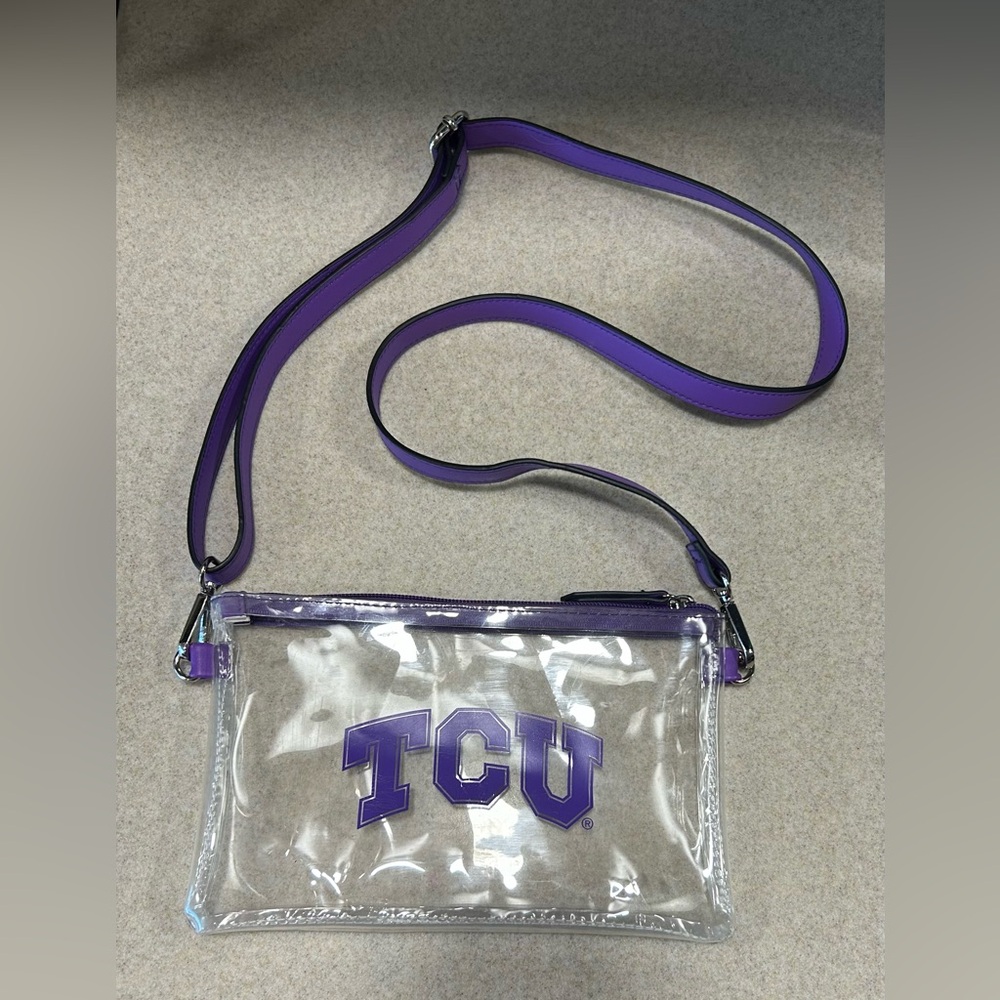 TCU Clear Purse Crossbody Strap Texas Christian University Football Stadium Bag